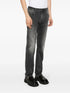 scarf-detail tapered jeans